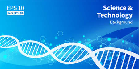 DNA molecular structure material on blue backgroundのイラスト素材