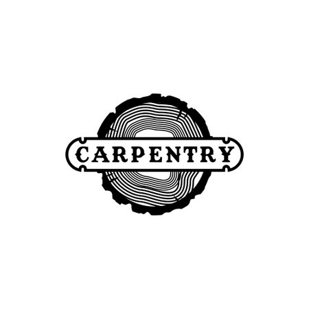 carpentry wood badgeのイラスト素材