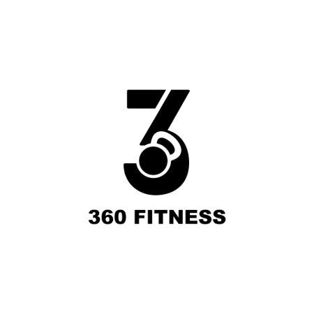 360 fitness gym vector logo design