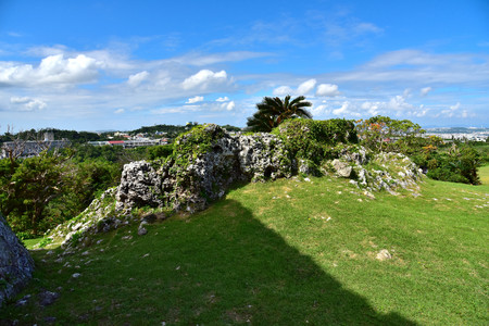 Nakagusuku Castle which was added to the list of UNESCO World Heritage Sites in 2000, Okinawa, Japanのeditorial素材