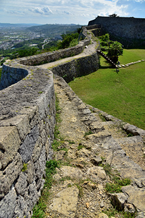 Nakagusuku Castle which was added to the list of UNESCO World Heritage Sites in 2000, Okinawa, Japanのeditorial素材
