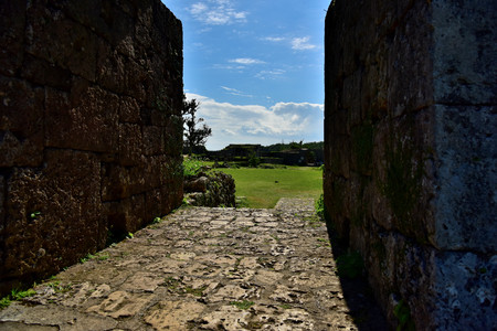 Nakagusuku Castle which was added to the list of UNESCO World Heritage Sites in 2000, Okinawa, Japanのeditorial素材