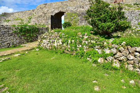 Nakagusuku Castle which was added to the list of UNESCO World Heritage Sites in 2000, Okinawa, Japanのeditorial素材