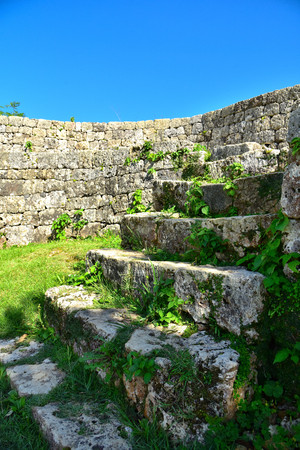 Nakagusuku Castle which was added to the list of UNESCO World Heritage Sites in 2000, Okinawa, Japanのeditorial素材