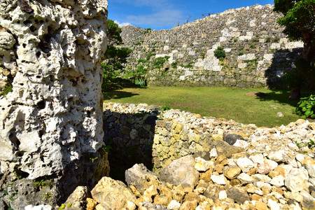 Nakagusuku Castle which was added to the list of UNESCO World Heritage Sites in 2000, Okinawa, Japanのeditorial素材