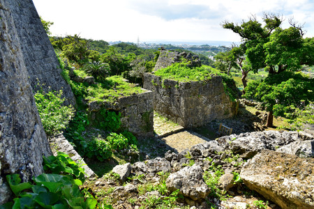 Nakagusuku Castle which was added to the list of UNESCO World Heritage Sites in 2000, Okinawa, Japanのeditorial素材