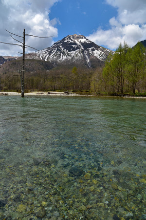 Spring scenery of Kamikochi that is a national park, Ayd?n, Japanの写真素材