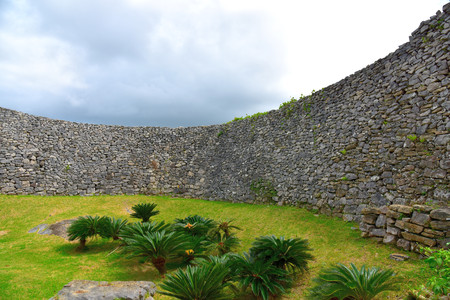 World Heritage Site, scenery of the Nakijin Castle, Okinawa, Japanのeditorial素材