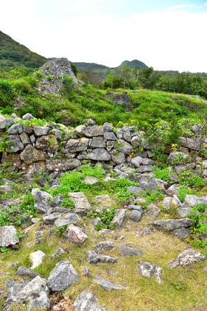 World Heritage Site, scenery of the Nakijin Castle, Okinawa, Japanのeditorial素材