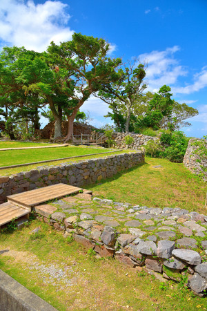 World Heritage Site, scenery of the Nakijin Castle, Okinawa, Japanのeditorial素材