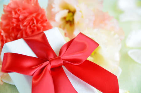 gift with flowersの写真素材