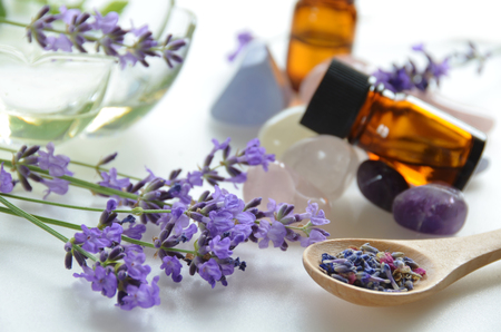 aromatherapy treatment with lavenderの写真素材