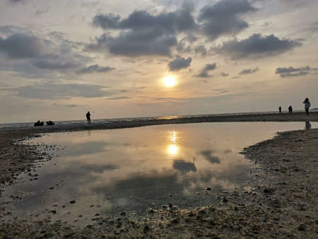 sunset with sea viewの写真素材