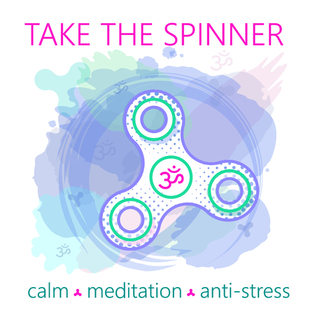 Icon Fidget spinner in watercolor design.のイラスト素材