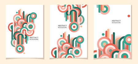 Abstract compositions from the rounded bands, futuristic and modern colorsのイラスト素材