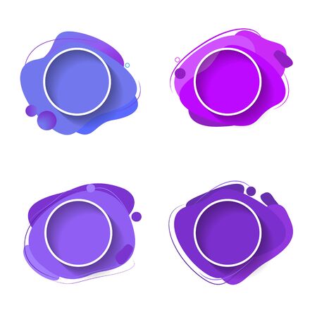 Fluid color badges set. Abstract shapes composition. Eps10 vectorのイラスト素材