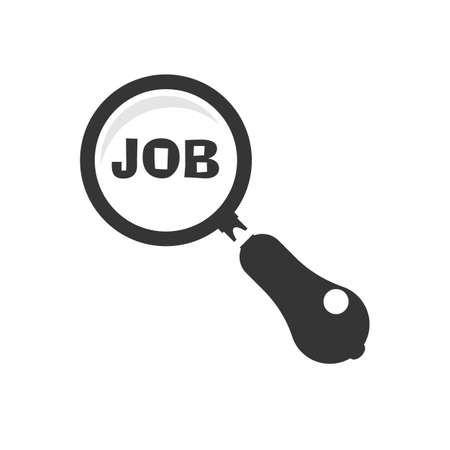 job search concept. magnifier black and white web icon. simple vector illustration. concept for infographic, websiteのイラスト素材