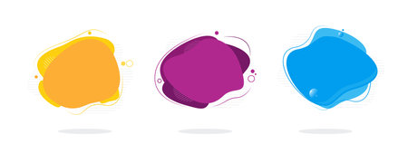 Fluid color badges set. Abstract shapes composition. Eps10 vectorのイラスト素材