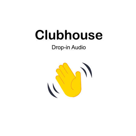 Hand icon for invite. Waving hand gesture icon. Social network chatting with friends. Clubhouse...
