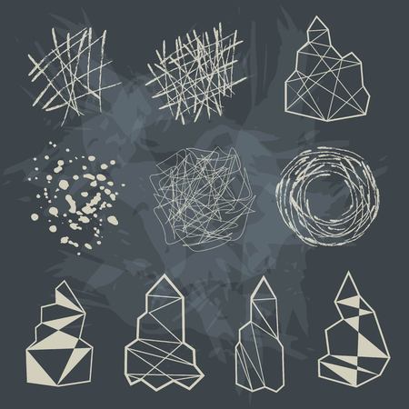 Set of creative artistic universal objects for designのイラスト素材