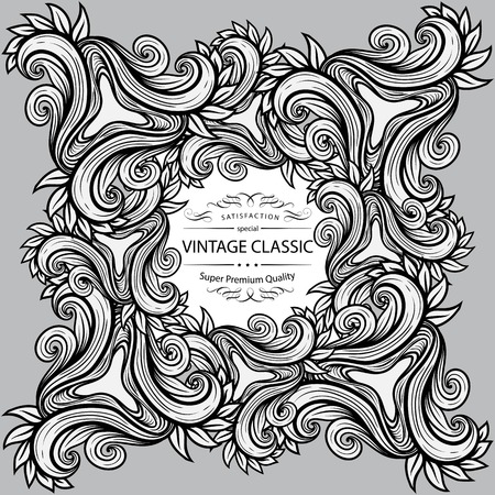 Card or invitation. Vintage decorative elements. Hand drawn background.のイラスト素材