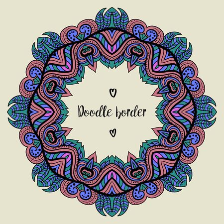 Original drawing tribal doddle rhombus  Border style Pattern with geometric elements.のイラスト素材