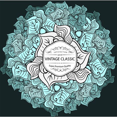 Card or invitation. Vintage decorative elements. Hand drawn background.のイラスト素材