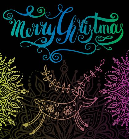 Hand drawing cartoon character,Merry christmas .Doodles vector illustration. Christmas deerのイラスト素材