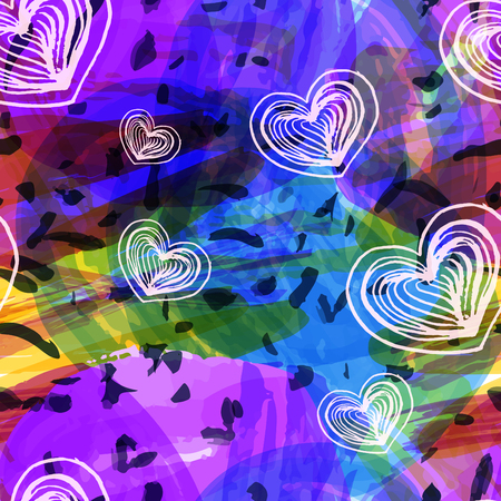 Scenic watercolor seamless background, graphic design.Top view,soft pastel color in blur style.Stylish invitation valentines day cardの写真素材