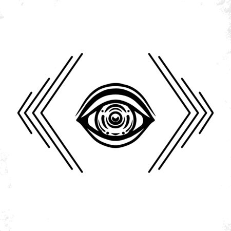 Hand drawn eye. Doodle style. The third eye vector illustration.のイラスト素材
