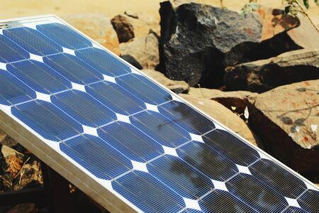 Solar plate at sunlight to consumption energy 