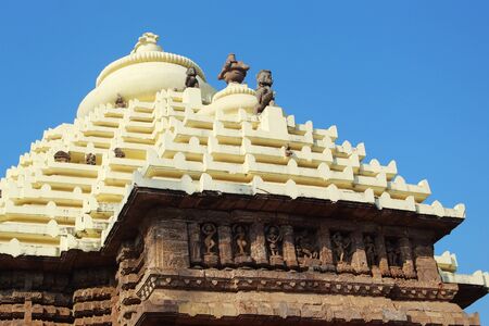 Lord Sri jagannath temple puri south gate view closeup historical famous place with blue sky and trees in day light beautiful location wallpaper travel photographyの写真素材