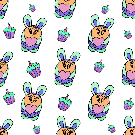 Birthday seamless pattern vector illustration design.のイラスト素材