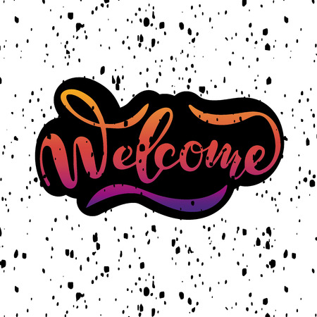 Vector illustration of Welcome  with the inscriptionのイラスト素材