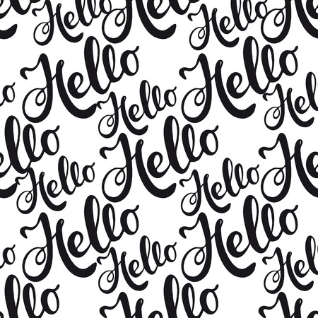 Seamless pattern with lettering Hello.のイラスト素材