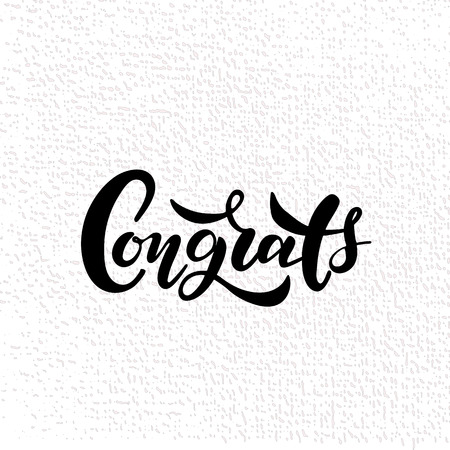 Hand sketched Congrats lettering typography. Drawn art sign. Motivational text.のイラスト素材