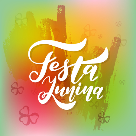 Latin American holiday, the June party of Brazil. Lettering design.のイラスト素材
