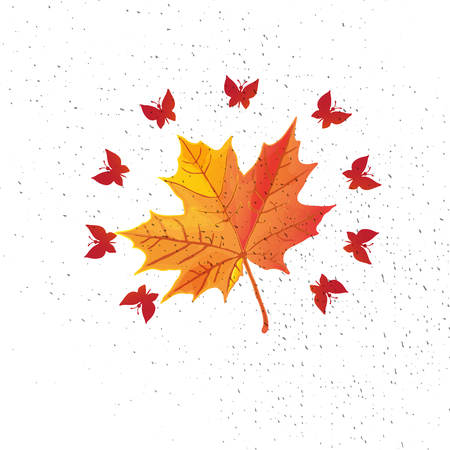 Autumn leaf. Autumn maple leaf isolated on a white background. Vector illustrationのイラスト素材