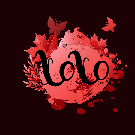 Xoxo phrase vector lettering. Modern brush calligraphy. Romantic illustration isolated on white backgroundのイラスト素材