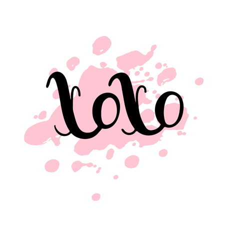 Xoxo phrase vector lettering. Modern brush calligraphy. Romantic illustration isolated on white backgroundのイラスト素材