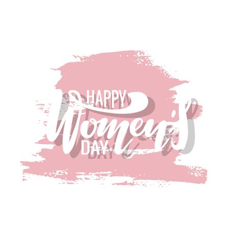 Vector illustration of Happy Womens day with the inscription for packing product to store, gift, message. shopping packaging. Inscription , invitation , banner template. Calligraphy background.のイラスト素材