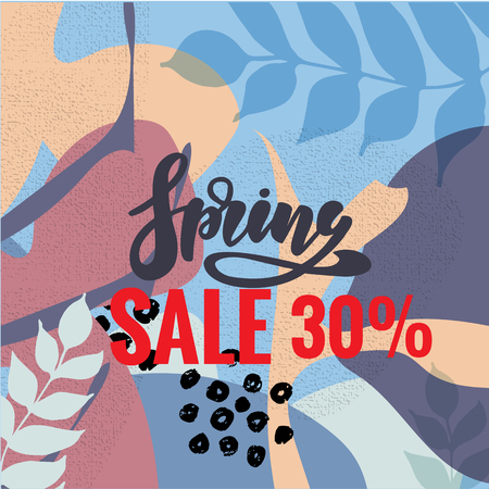 Spring sale and special offer vector banner background with colorful chrysanthemum and daisy flowers elements and spring season shopping promotional text. Vector illustration.のイラスト素材