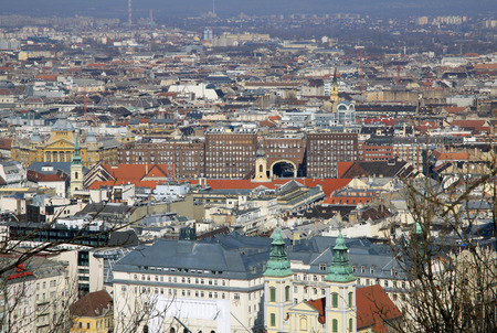View to Pest center, Budapest, Hungaryの写真素材