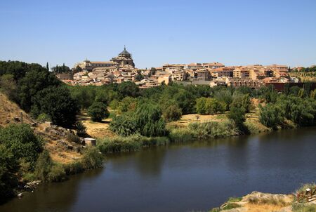 Tagus river in Toledo, Spainの写真素材