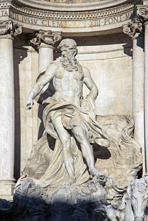 Neptune of Trevi Fountain Fontana di Trevi in Rome, Italyの写真素材