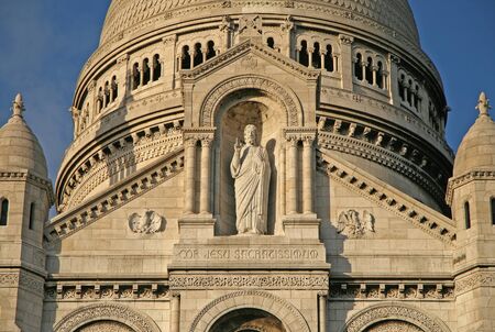 PARIS, FRANCE - NOVEMBER 27, 2009: Details of the Basilica of the Sacred Heart of Paris Sacre-Coeur that is a Roman Catholic church. Located at the Montmartre.のeditorial素材