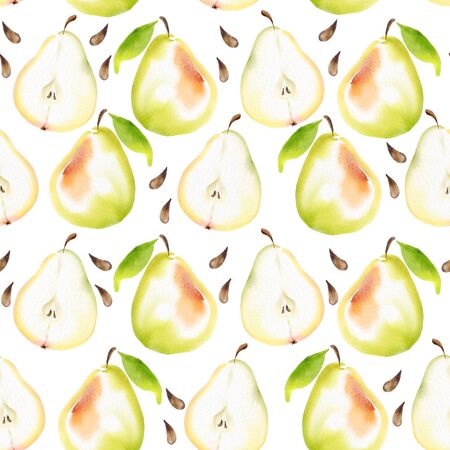 Fruit seamless pattern on whiteの写真素材