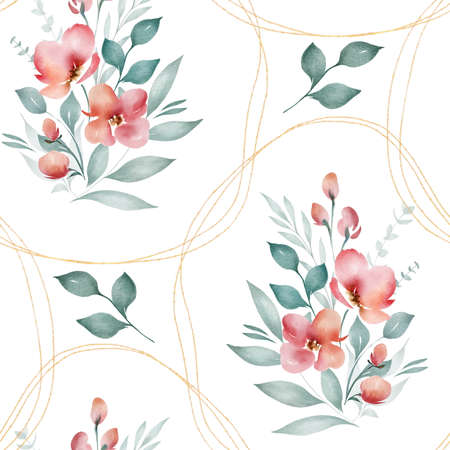 Seamless pattern with abstract watercolor colors. On a white backgroundの写真素材