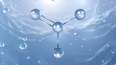 nitrate molecular structure, 3d model Polyatomic ion, structural chemical formula view from a microscopeの写真素材