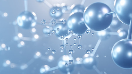 sulfoquinovose molecular structure 3d, flat model, monosaccharide, structural chemical formula view from a microscopeの写真素材
